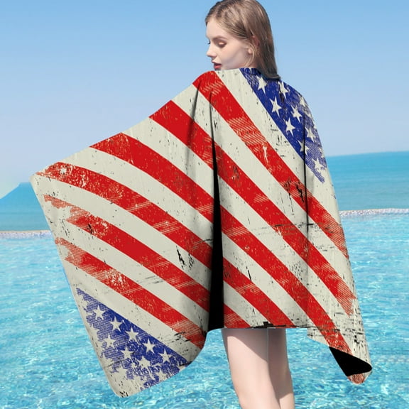 Needhep Spa 4Th July Beach Towels,Sand Proof Beach Towel, Bulk Beach Towels, Beach Towel Extra Large, Towel 100% Cotton Beach Towels (G)