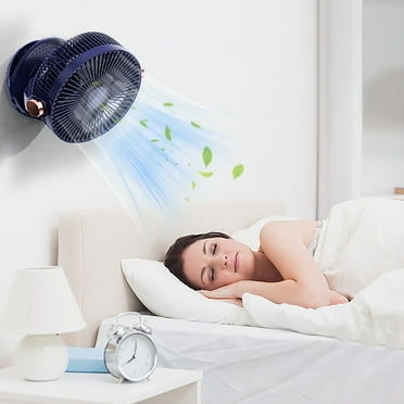 Needhep Standing Bladeless Fan With Remote,Indoor Fans That Blow Cold Air, Desk Top Fans Small Quiet Electric, Small Quiet Fan, Portable Fan Battery Operated (Blue)