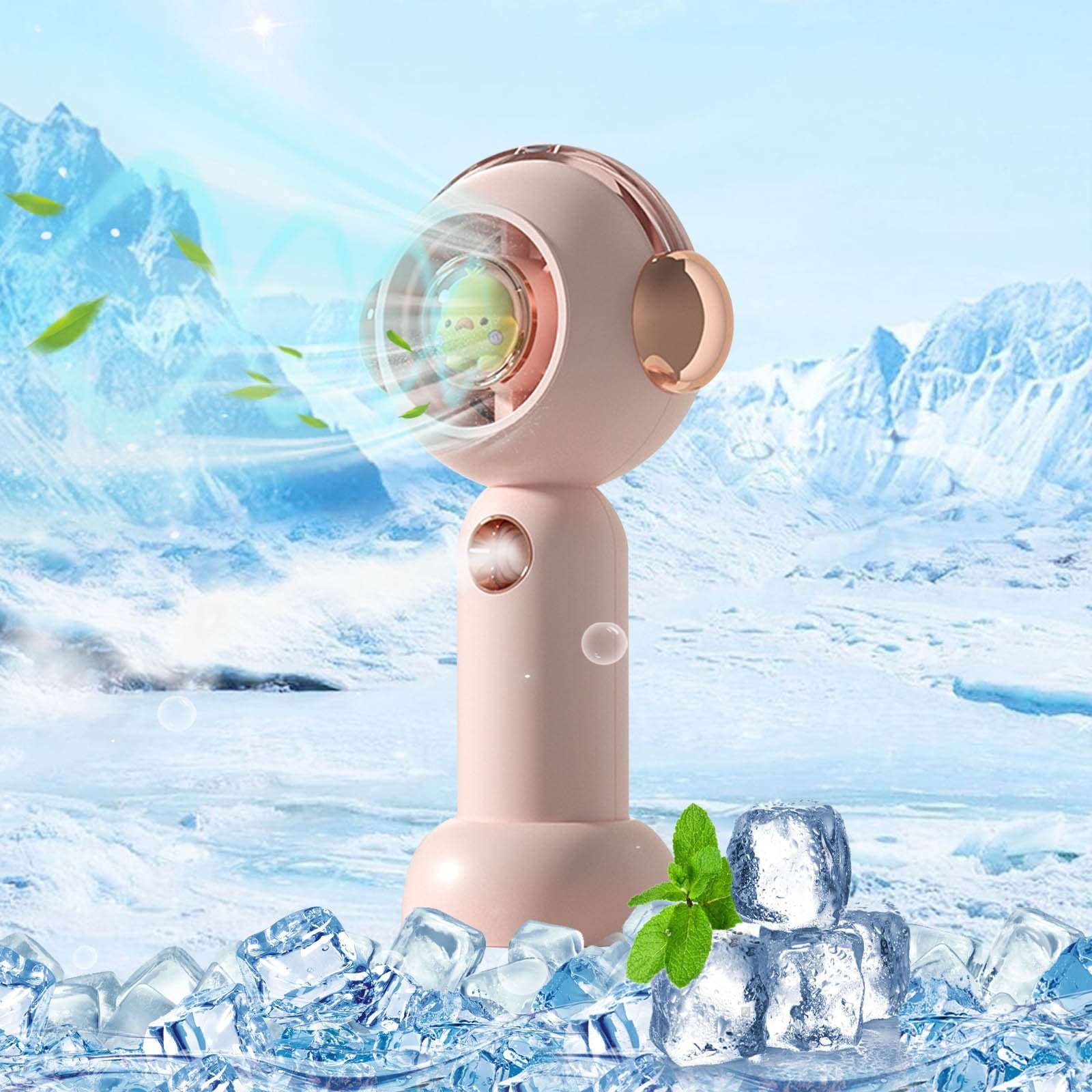 Needhep Usb Powered Neck Fan for Outdoor Koonie USB Desk Fan,Tent Fans for Camping Hanging, Noiseless Fan for Bedroom (Pink)