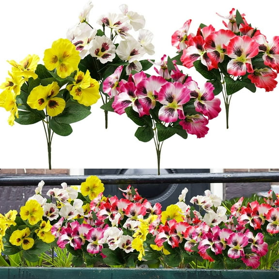 Needhep White Fake Roses for DecorationOutdoor Faux Plants Uv Resistant, Faux Silk Floral Arrangement, Flores Artificiales Para Decoracion, Birthday Gifts for Women (Pink)