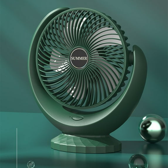 Needhep Whole Room Tower Fan,Portable Personal Fan, Small Table Top Fan, Battery Operated Fans for Home, Mini Rechargeable Fan (Green)