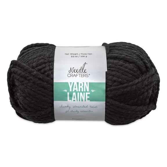 Needle Crafters Chunky Standard Twist Yarn - Black, 87 yds