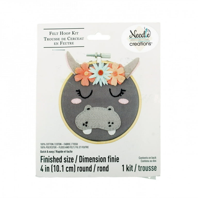 Hippo Felt Embroidery Kit Hippo Felt Embroidery Kit