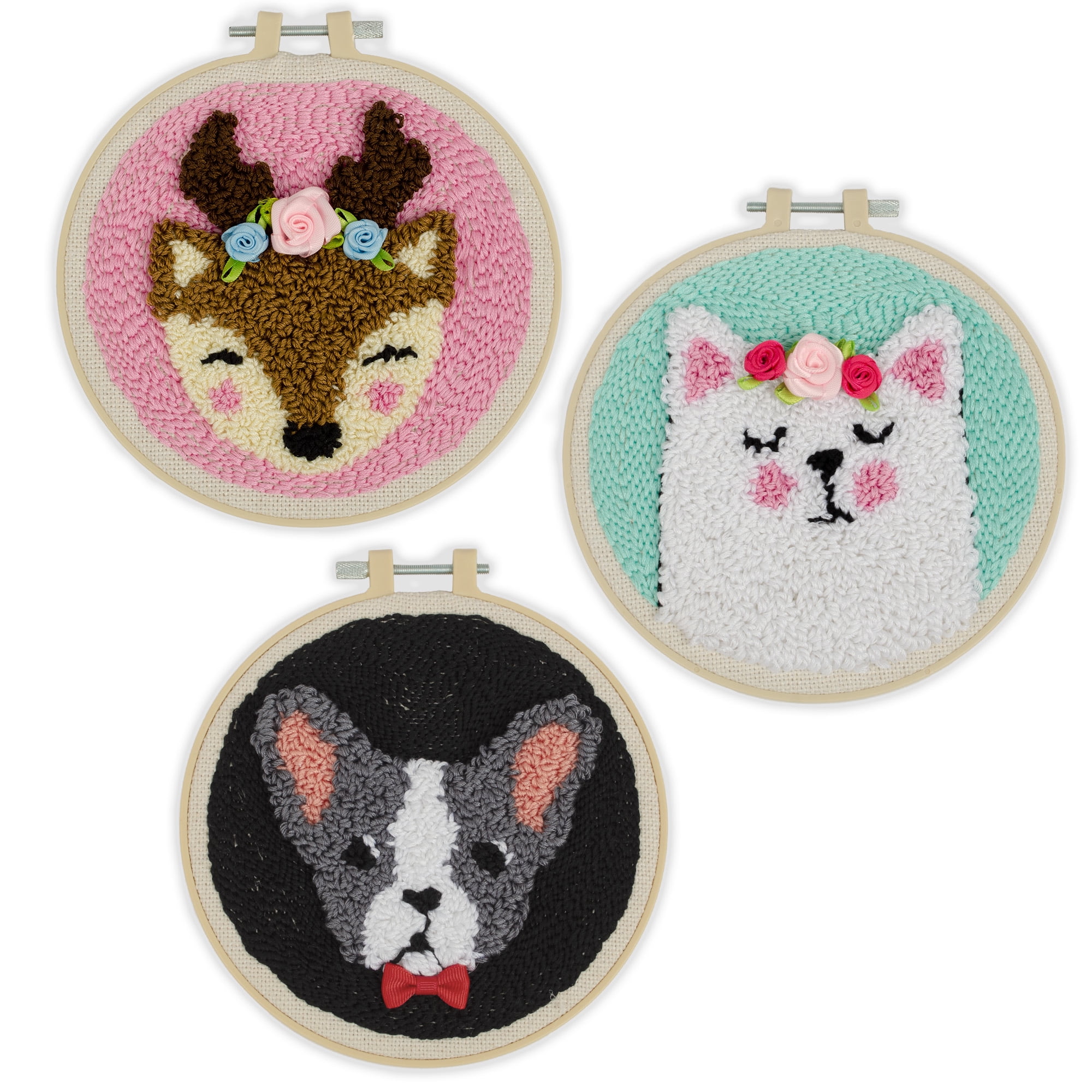 Magic Embroidery Punch Needle Paintings For Adult Funny Embroidery Kit DIY  Needlework Animals Pattern Needlecraft For Beginner
