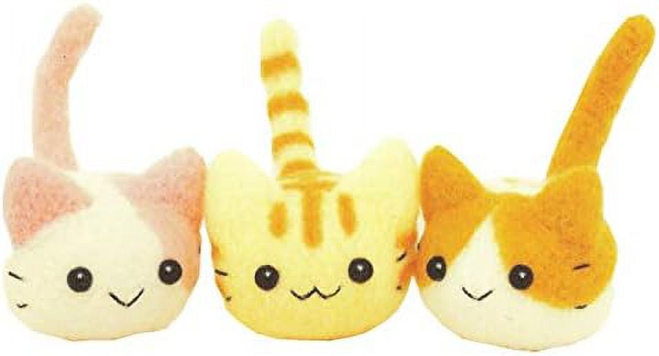 Needle Felting DIY Kit Trio Kittens Set With Hamanaka Aclaine (With