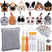 Needle Felting Kit 12 Pieces with Colorful Wool, Foam Pad & Step-by-Step Instructions   DIY Craft Supplies for Animal Making & Home Decoration, Ideal Gift for Birthday, Holiday & Easter