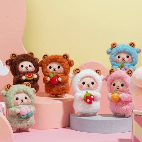 Needle Felting Kit - Animals Needle Felting Set - Sheep Needle Felt - Needle Felting Kits for Beginners - DIY Wool Felt Materials Set with Felting