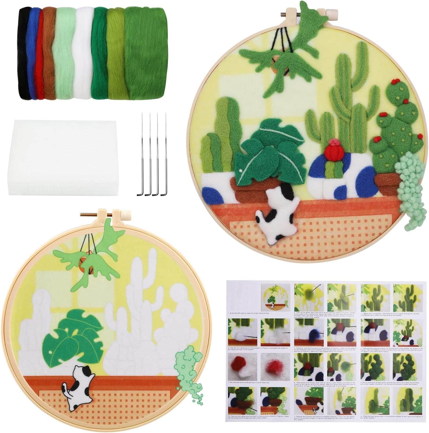 Needle Felting Kit, Felt Painting Kit for Beginners, Felt Painting Set