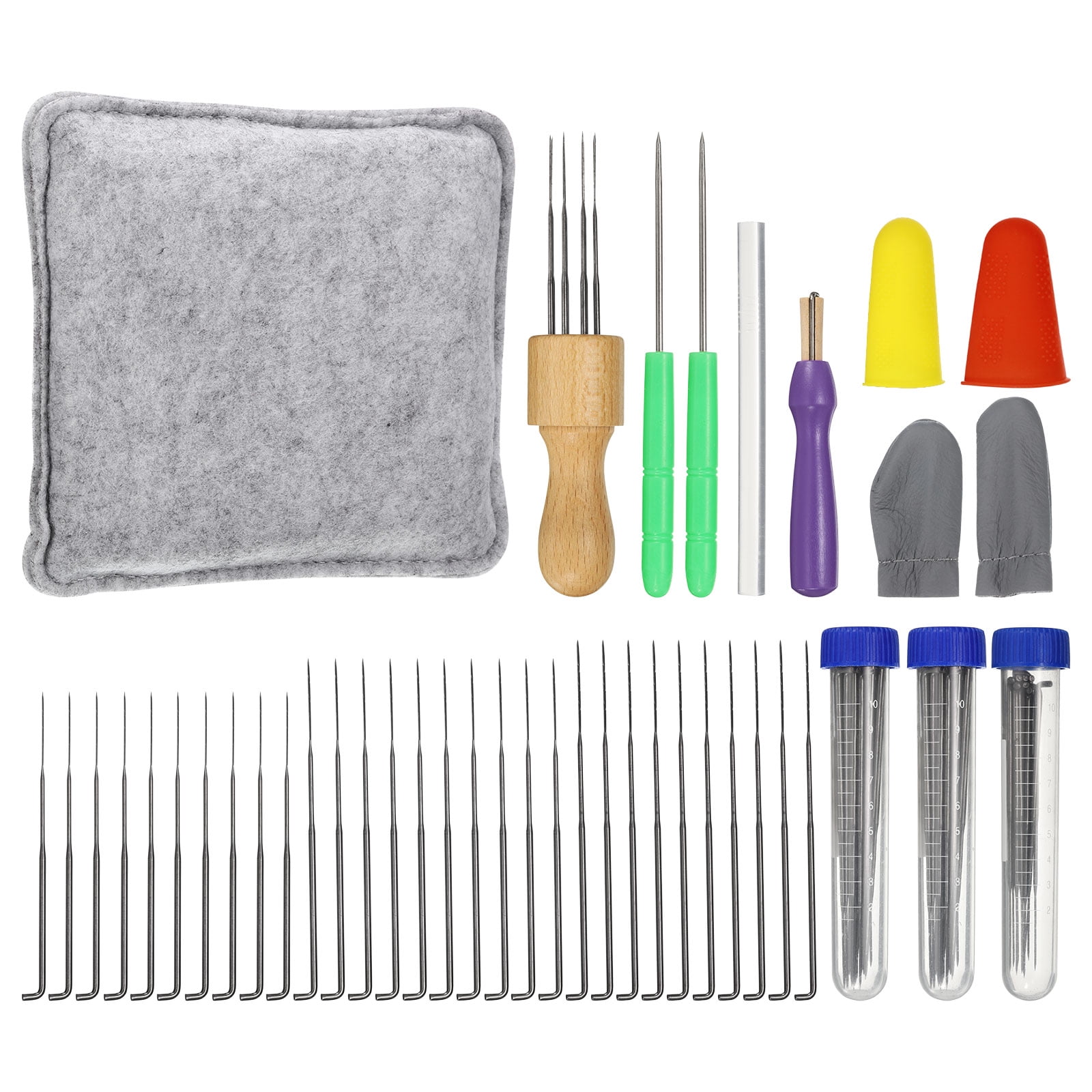Needle Felting Kit, Wool Felting Needle Tool Holder, Needle Felting Supplies 3 Size 30pcs Felting Needles