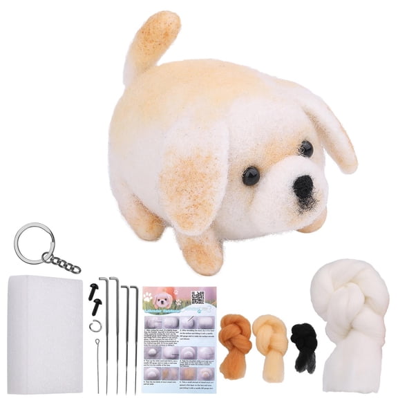 Needle Felting Kit for Dogs, DIY Wool Craft Set, Beginner Felting Supplies, Animal Sculpting Materials, Complete Felting Starter Bundle