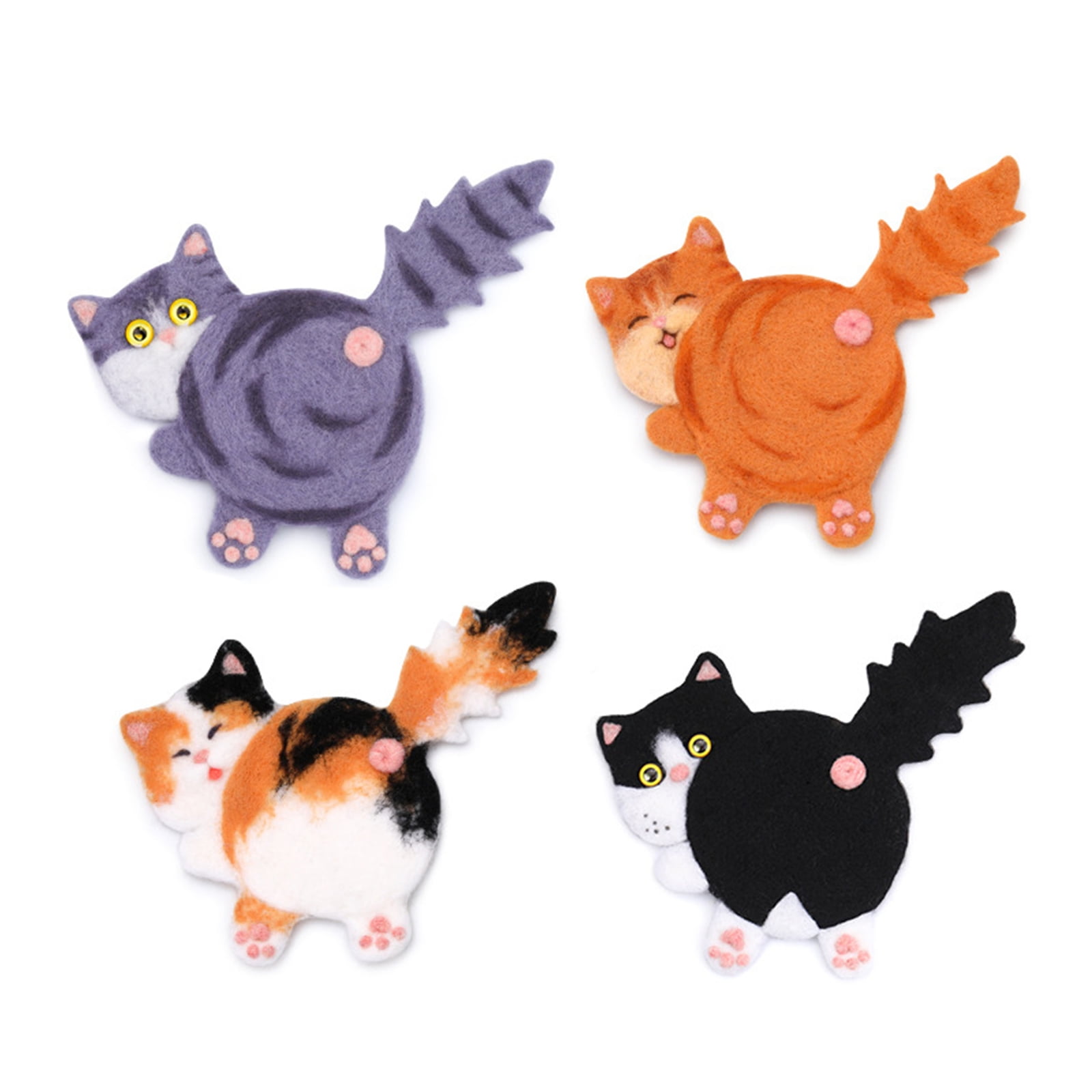 Needle Felting Kits Lovely Cats Coasters Felting Needle Set Handmade Needle Felting Starter Kits for Woman Girls