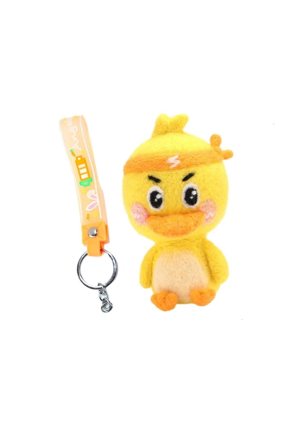 Needle Felting Kits Lovely Duck Keychain Wool Felting Needle Hobby Kits Needle Felting Starter Kits for Woman