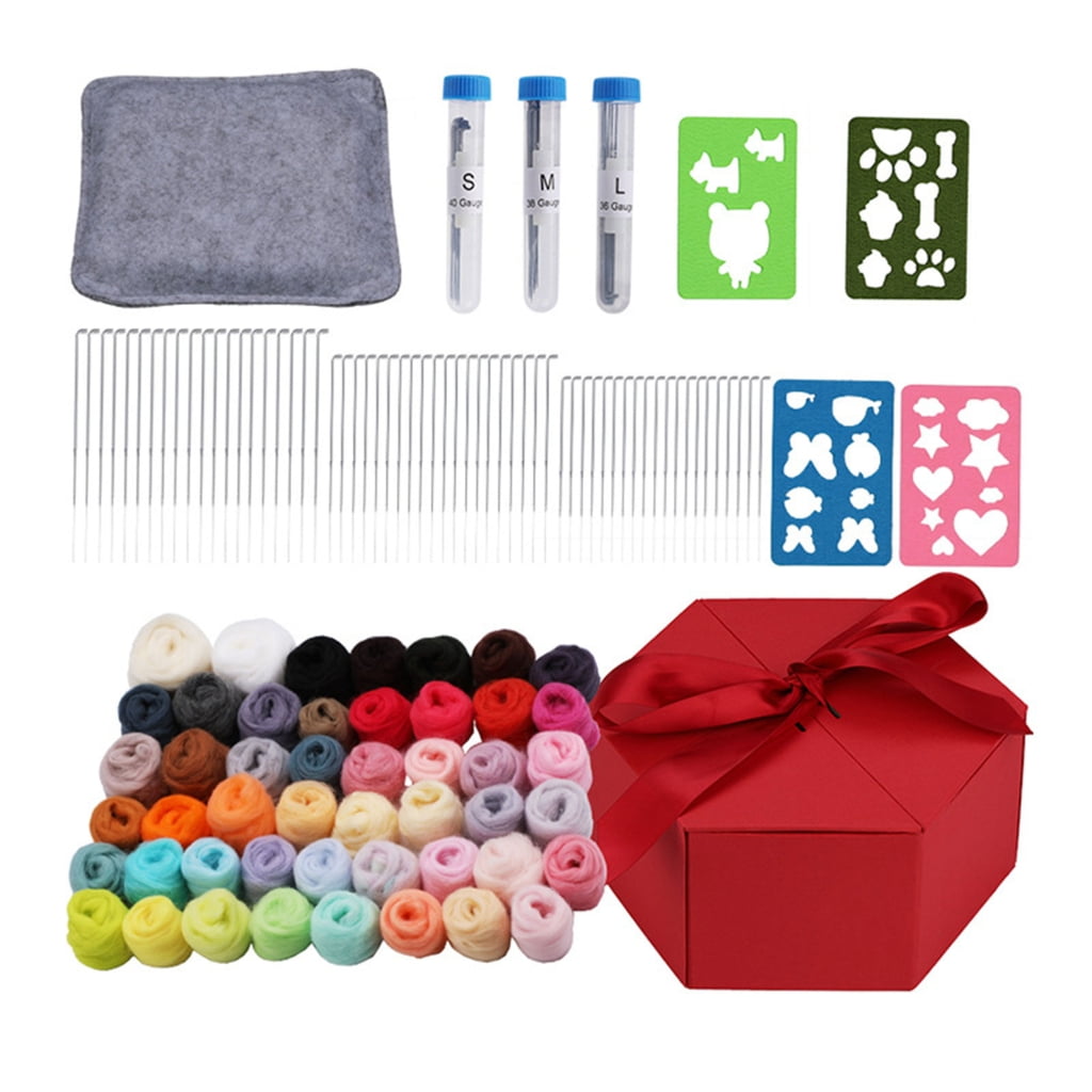 Needle Felting Starter Kits Needle Felting Set with Felting Tool Foam Mat Needle Felting Supplies for Home Decorations