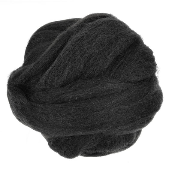 Needle Felting Wool, 3.5Oz Nature Fibre Wool Yarn Roving for Wet Felting, Handcrafts (Black)
