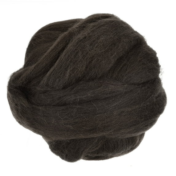 Needle Felting Wool, 3.5Oz Nature Fibre Wool Yarn Roving for Wet Felting, Handcrafts (Dark Coffee)