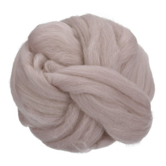 Needle Felting Wool, 3.5Oz Nature Fibre Wool Yarn Roving for Wet Felting, Handcrafts (Gray White)