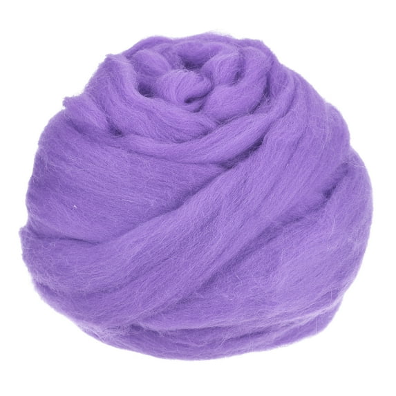 Needle Felting Wool, 3.5Oz Nature Fibre Wool Yarn Roving for Wet Felting, Handcrafts (Lavender)