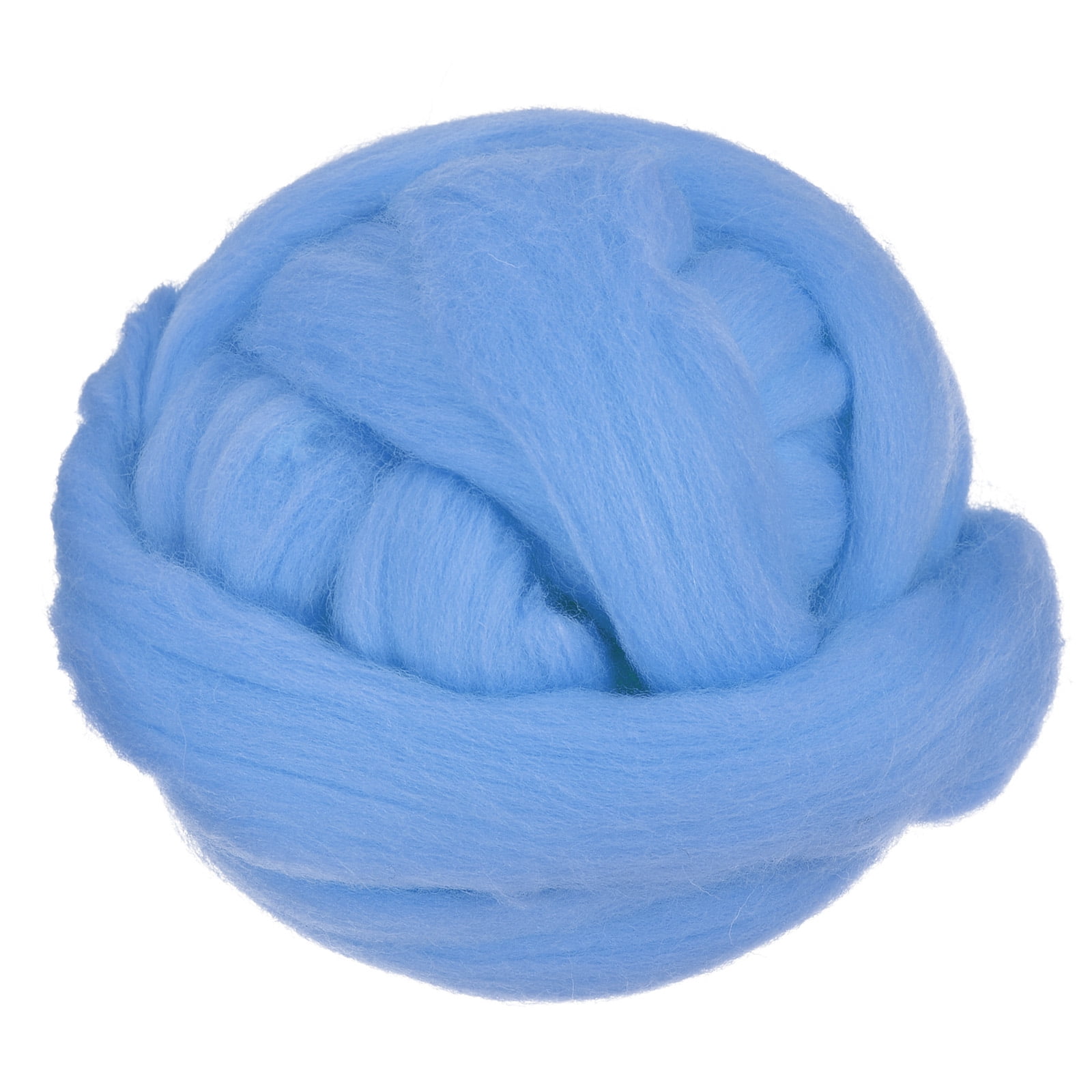 Blue Roving Needle Felting Wool, 3.5Oz Nature Fibre Wool Yarn Roving for Wet ...