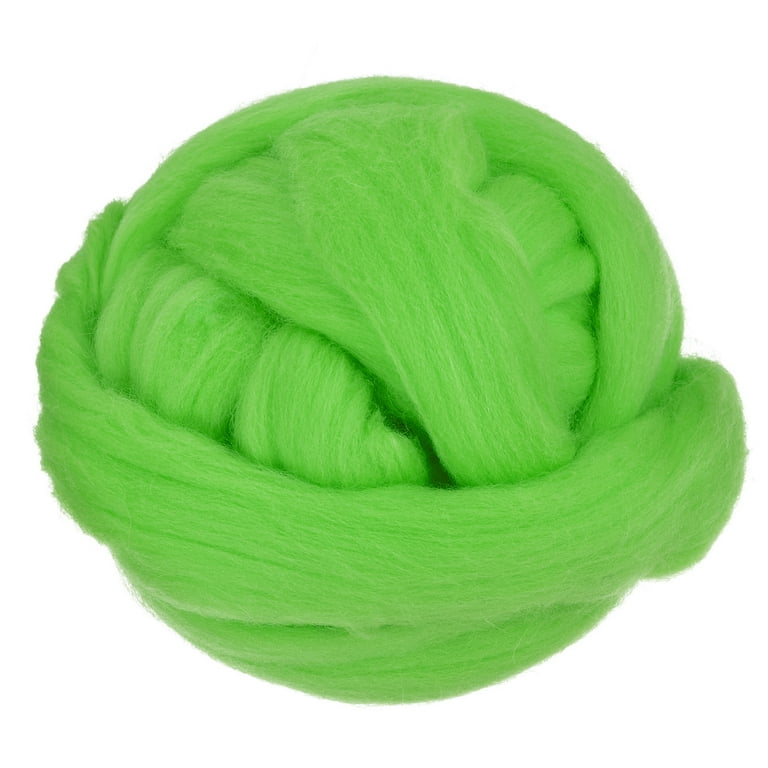Natural Wool Roving: 10g: Grass Green Natural Wool Roving: 10g: Grass Green
