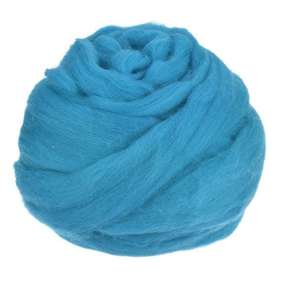 Needle Felting Wool, 3.5Oz Nature Fibre Wool Yarn Roving for Wet Felting, Handcrafts (Sky Blue)