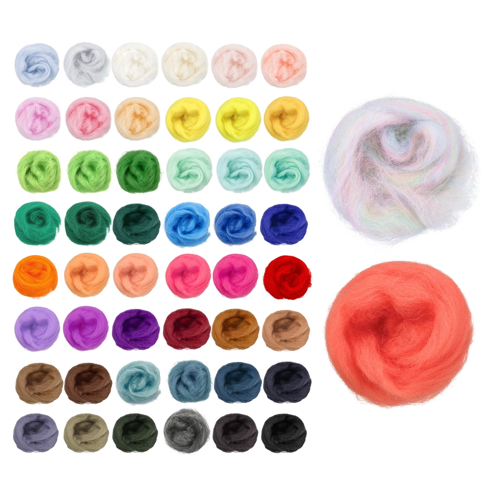 Needle Felting Wool  50 Colors Fibre Wool Yarn Needle Felting Hand for Wool Felting Yarn Supplies, 3g/pack