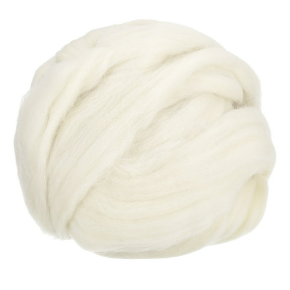 Needle Felting Wool, 8.5Oz Nature Fibre Wool Yarn Roving for Wet Felting, Handcrafts (Bright White)