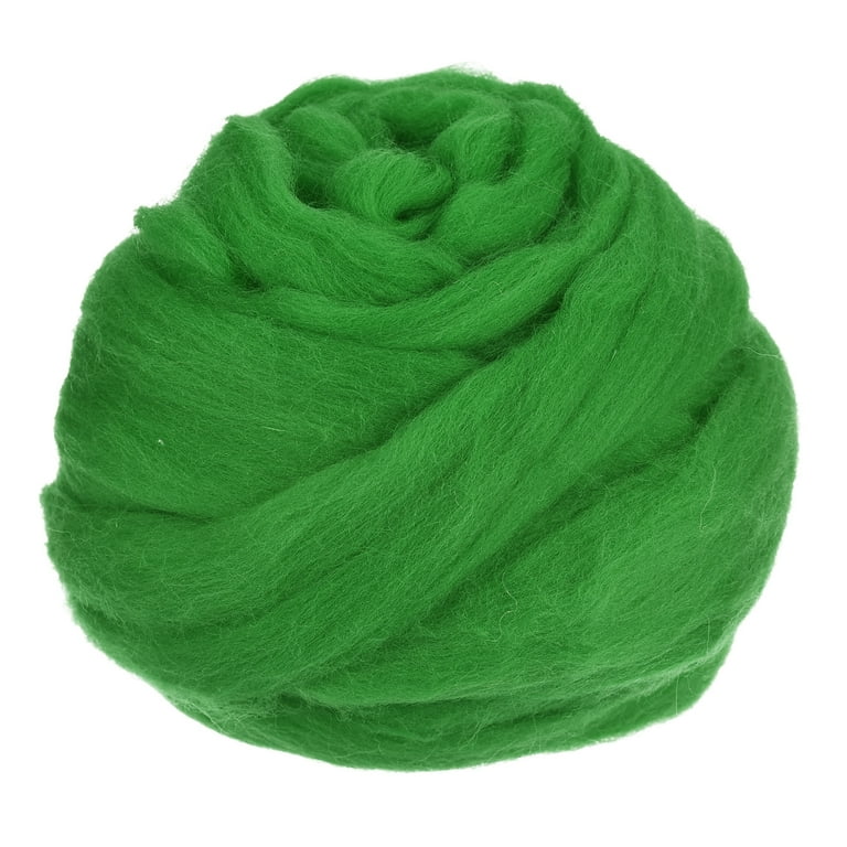 Natural Wool Roving: 50g: Grass Green Natural Wool Roving: 50g: Grass Green