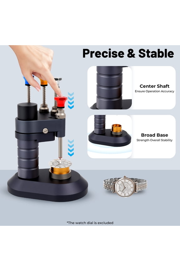 Needle Loader, 4 Pin Watch Hand Installation Tool, Watch Hand Presser, Black Grey, Suitable for Repair Shops and Watchmakers
