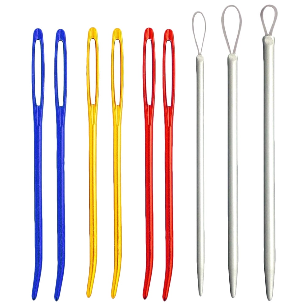 50 Pcs Plastic Sewing Needles, iFergoo 25 Pcs 3.5 Colorful Large Eye Crafts Needles and 25 Pcs 2.75Kids Safety Learning Needles for DIY Sewing