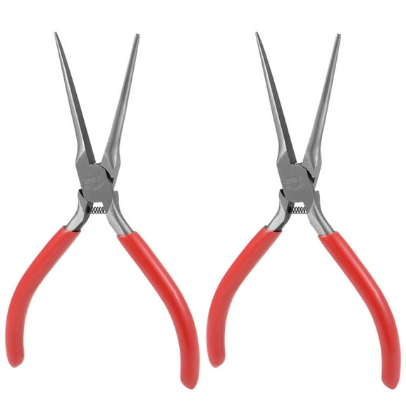 Needle Nose Plier 6-Inch, Forged from High Carbon Steel, Nickel Plating, 2 Pcs
