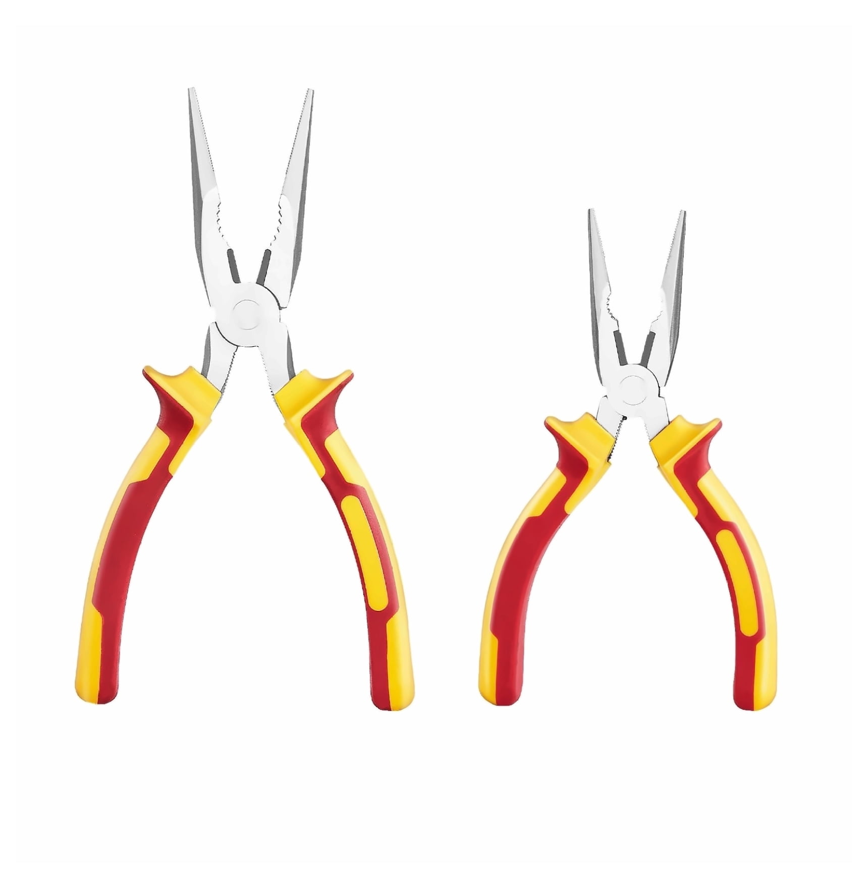 Needle Nose Pliers Set, 8 & 6 Inch Long Nose Pliers - Precision Hand Tools for Jewelry, Electronics, DIY & Craft Projects - Durable Carbon Steel with Comfort Grip