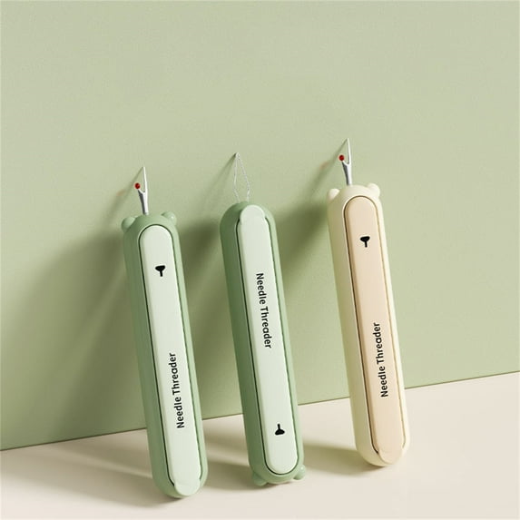 Needle Threader 2-in-1 Sewing Accessory | Threading Aid & Remover Tool - Stainless Steel | Compact Ergonomic ABS Grip | For Hand Sewing Needles | 1 Pack