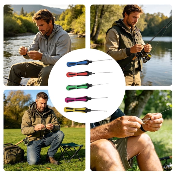 Needle Threader For Easy Hook Baiting Device Stainless Steel Pointed End Fishing Accessory For Seamless Line Feeding And quick Rig Setup
