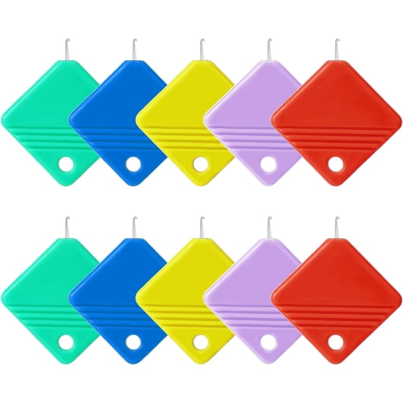 Needle Threaders, Automatic Needle Threader for Sewing Machine Square Plastic Self Threading Tool for Embroidery Floss, Hand Sewing, Cross-Stitch Craft, Fits All Needles