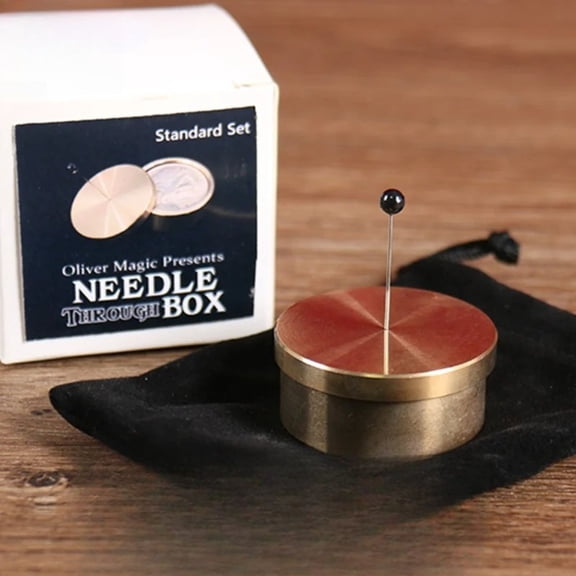 Needle Through Box by Oliver Magic Tricks Coins Appearing Magician Close Up Street Props Magicians Professional Accessories