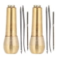 thumbnail image 1 of Needle for Sewing Shoes Needles,2 Sets of Copper Handles Sewing Awl Taper Leather Shoe Repair Tool Leather Craft Needle Kit for Sewing on Shoe Tapers, 1 of 9