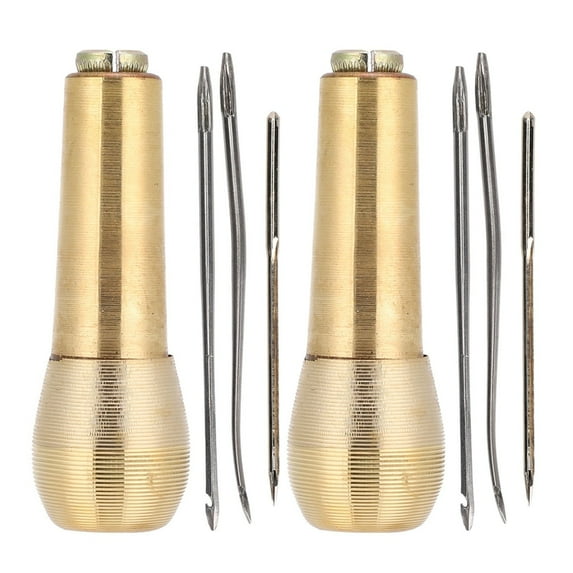 Needle for Sewing Shoes Needles,2 Sets of Copper Handles Sewing Awl Taper Leather Shoe Repair Tool Leather Craft Needle Kit for Sewing on Shoe Tapers