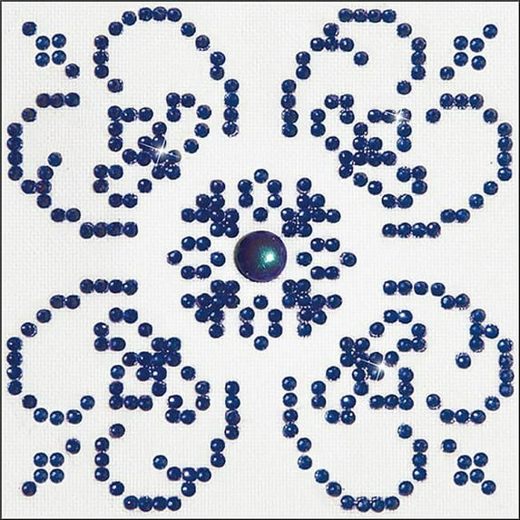 Needleart World DDF1004 Diamond Dotz Diamond Embroidery Facet Art Kit with Frame-Blue On White with White