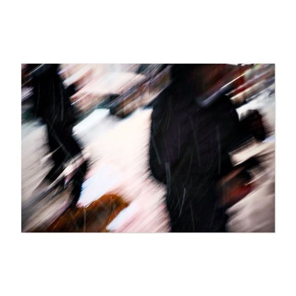Being Needled by Snow - Manhattan New York Photography Abstract Street Photography Modern Art City Silhouette Nightlife Moody Unframed Wall Art Print 20 x 28 inches
