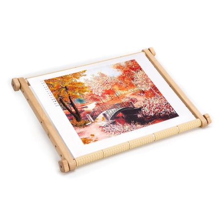 Needlepoint 18.8"L x 13.7"W Embroidery Tapestry Scroll Frame Made of Organic Beech, Wooden Cross Stitch Frame, Needlepoint Holder, Stitching Frame