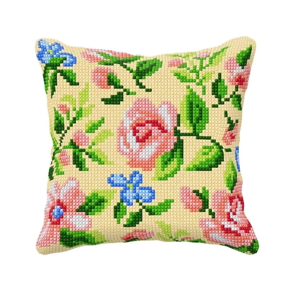 Needlepoint Cushion Kit "Roses on the beighe background" 99009
