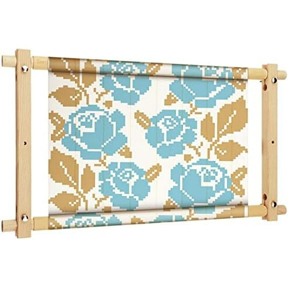 Needlepoint Embroidery Tapestry Scroll Frame Cross Stitch Frame Wooden Needlepoint Stretcher Wood Needlework Quilting Hoop Stand Stitching Holder Tool for Sewing, 12 x 21 Inch$$Art & Craft