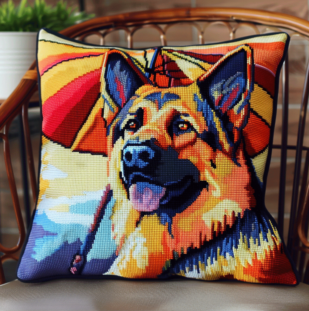 Needlepoint Dog Pillow