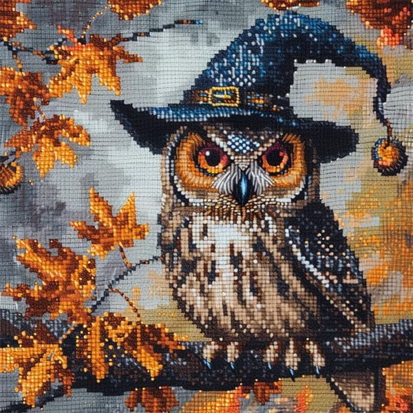 Needlepoint Pillow Kit Animal Owls 11CT Stamped Cross Stitch Pillow Kits 18x18in