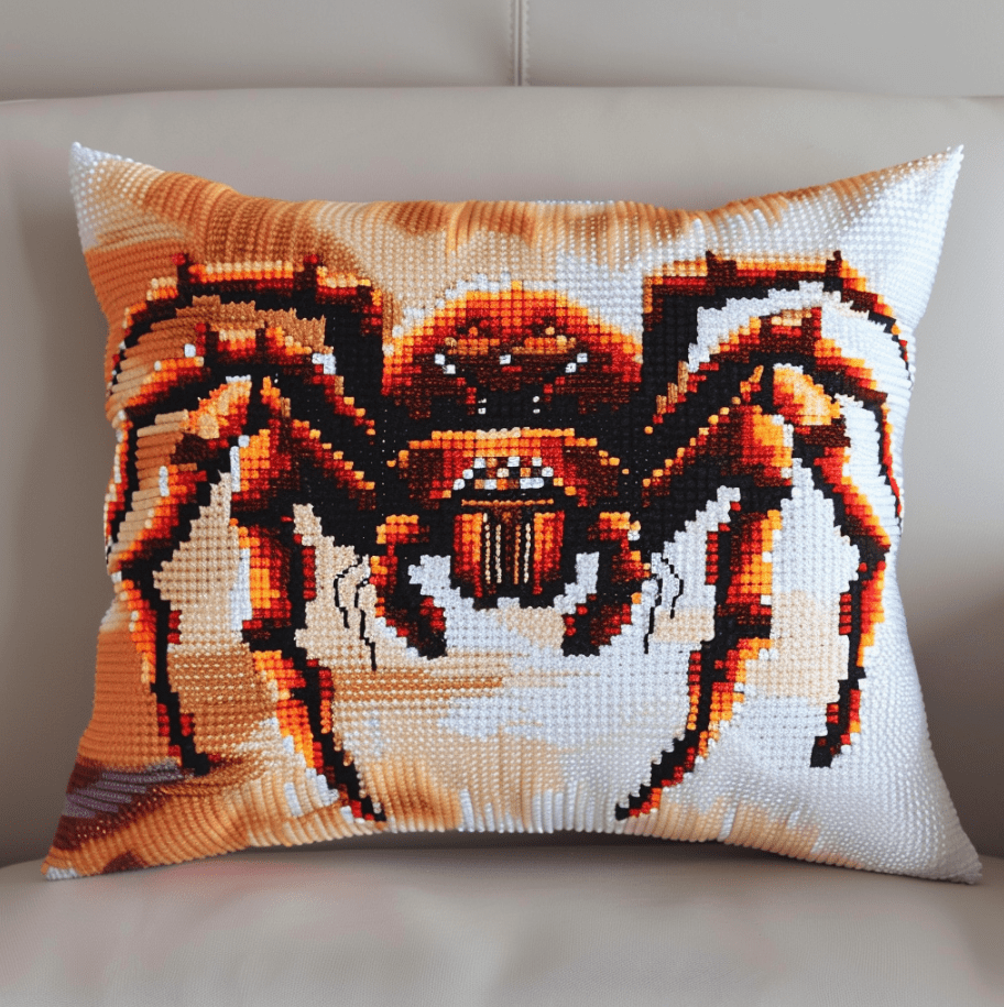 Needlepoint Pillow Kit Animal Spiders 11CT Stamped Cross Stitch Pillow Kits 18x18in