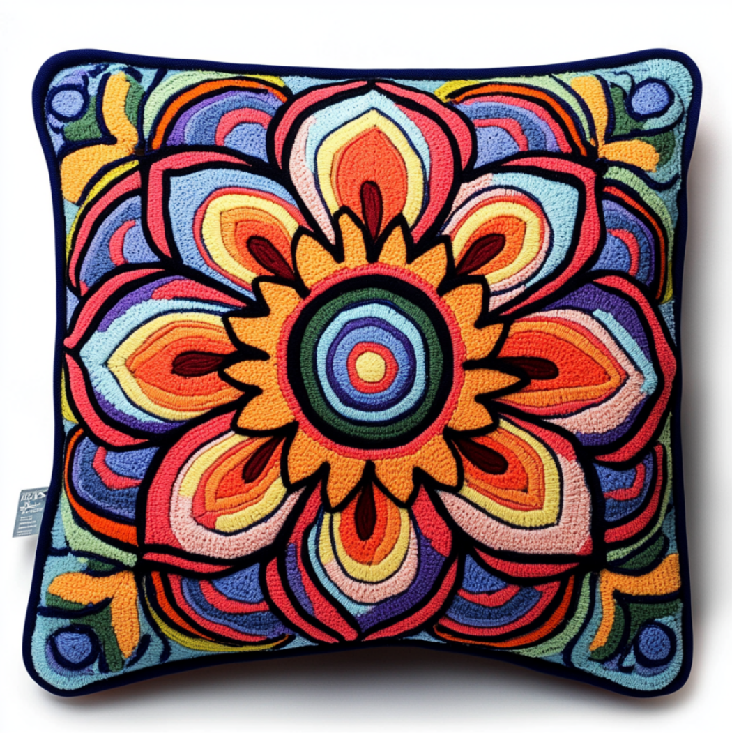Needlepoint Pillow Kit Floral Pattern 11CT Stamped Cross Stitch Pillow Kits 18x18in