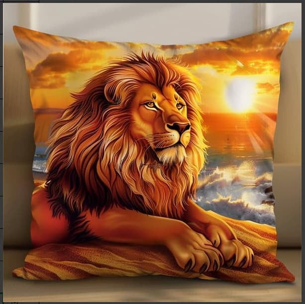 Needlepoint Pillow Kit Lion Diy Latch Hook Kits Pillow Needlepoint Cushion Kit For Home Décor Needlework Set For Adult Beginners 17X17In