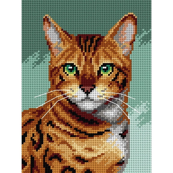 Wizardi Needlepoint Canvas for halfstitch Without Yarn Bengal 3362F Orchidea