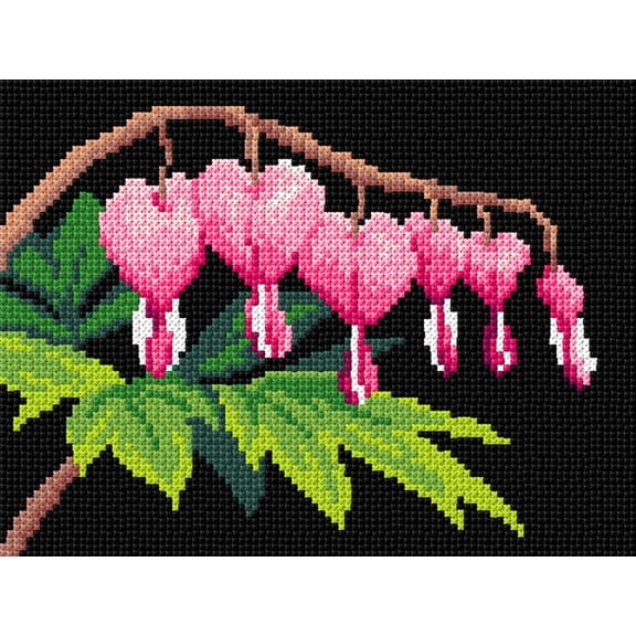 Wizardi Needlepoint Canvas for halfstitch Without Yarn Bleeding Hearts 3561F Orchidea