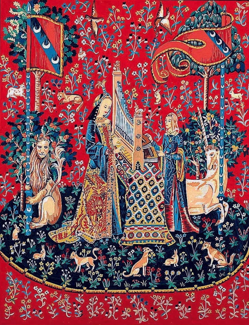Needlepoint canvas for halfstitch without yarn Can.Seul Lady With A Unicorn MRC1432206 Margot de Paris Printed Tapestry Canvas
